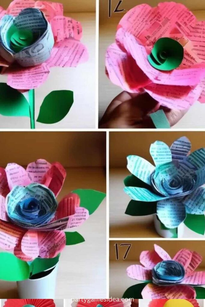 Newspaper Flowers