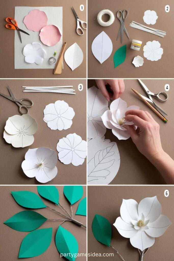 Paper Magnolia Flowers