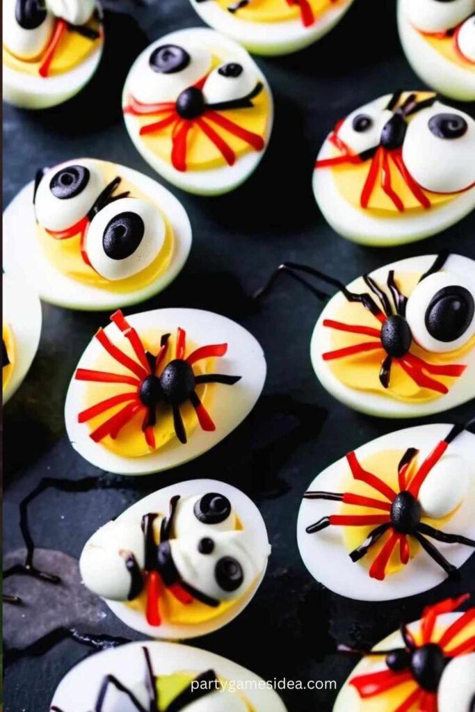 Spider Deviled Eggs