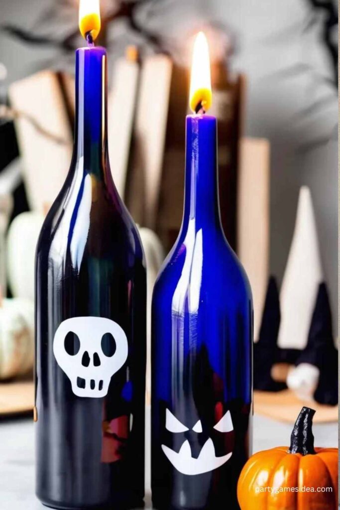 Spooky Wine Bottle Candles