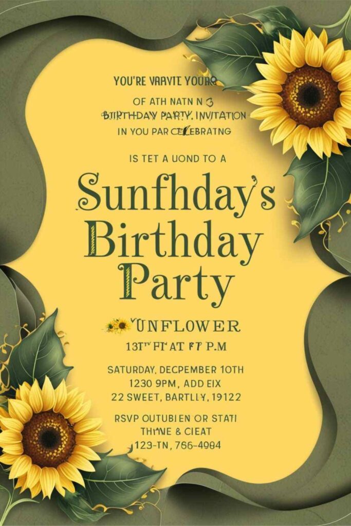 Sunflower Petal Invitations