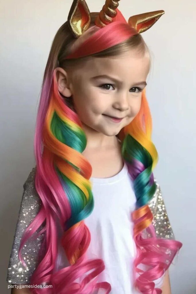 Unicorn Rainbow Ponytail