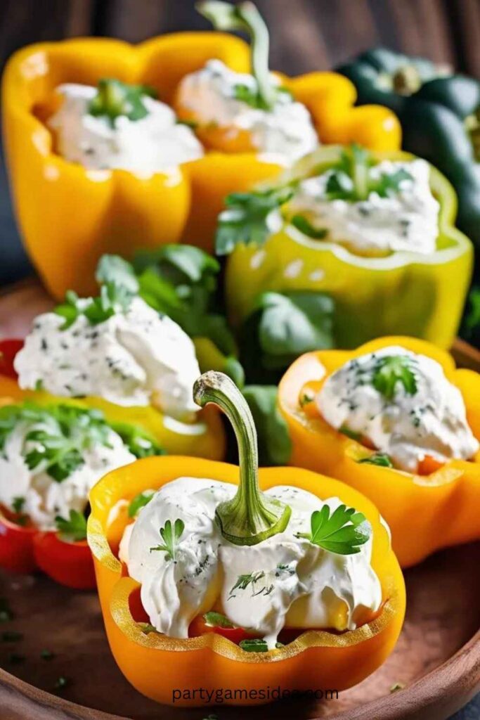 Yellow Bell Pepper Stuffed with Cream Cheese