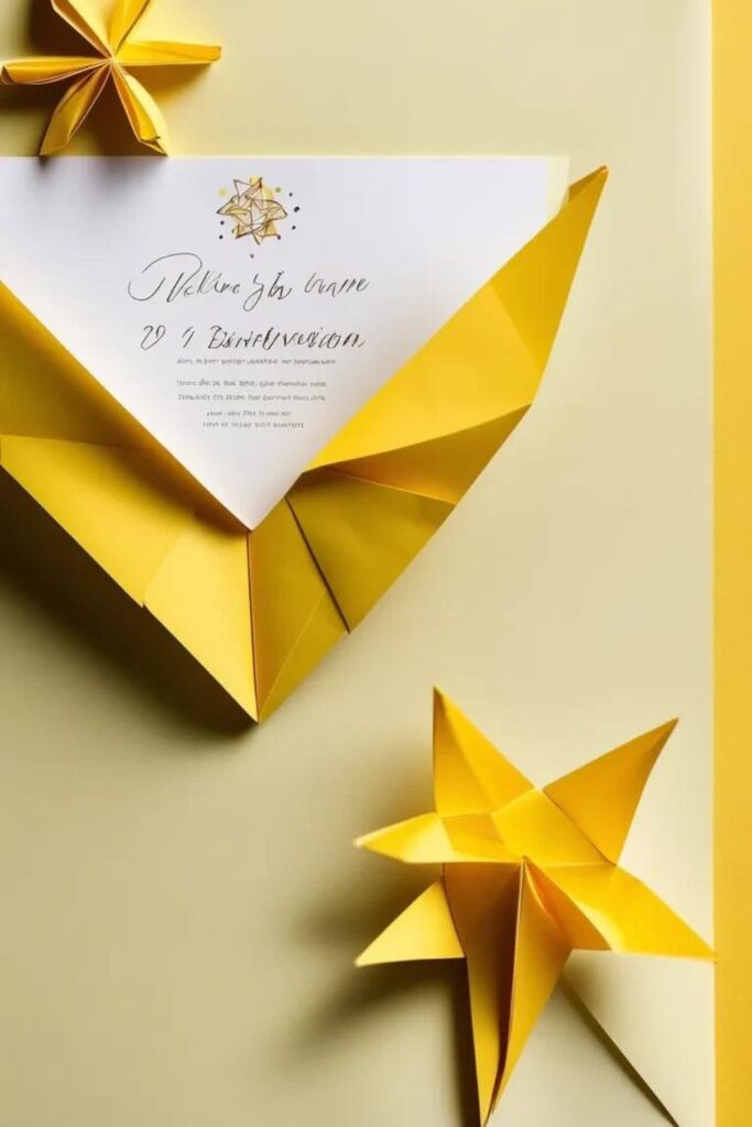 Yellow Origami Invitations