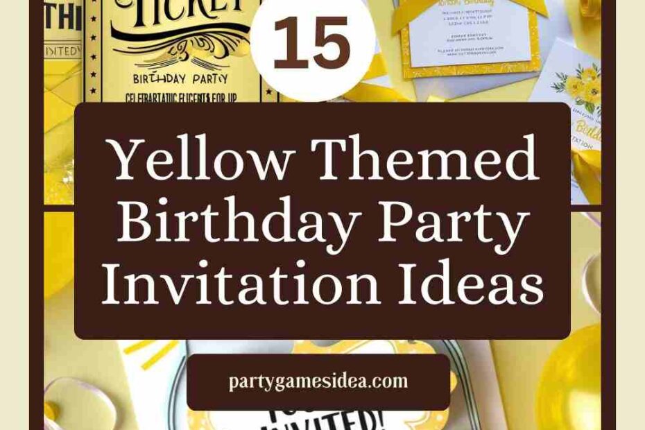 Yellow Themed Birthday Party Invitation