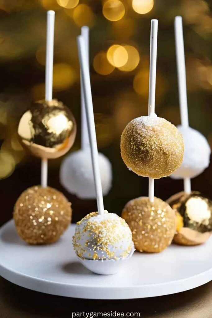 Gold-Dusted Cake Pops