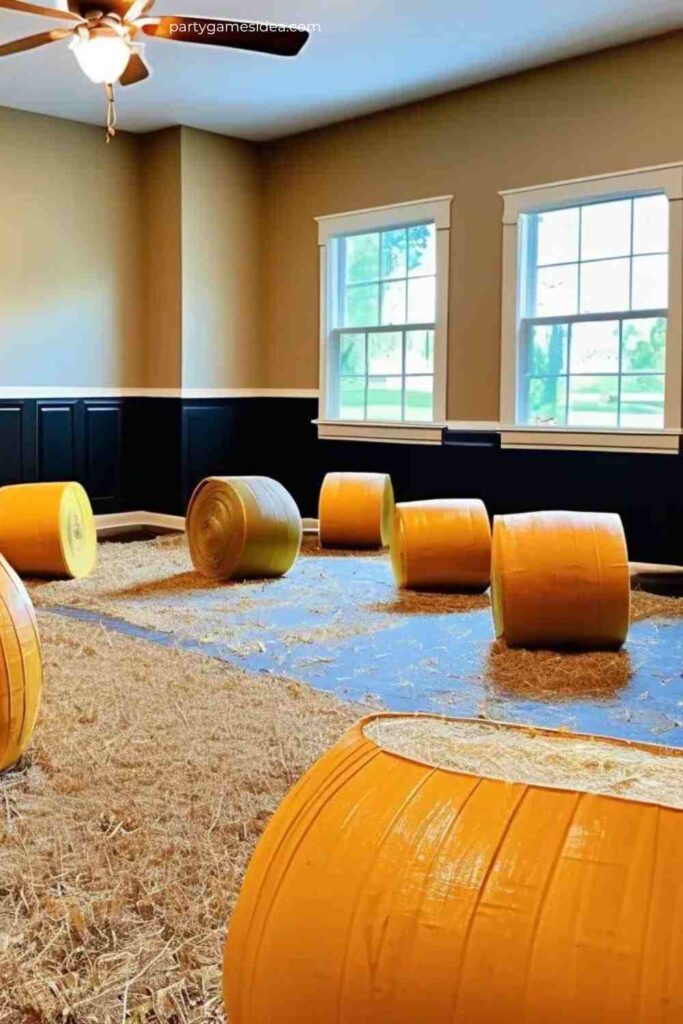 Hay Bale Obstacle Course Game