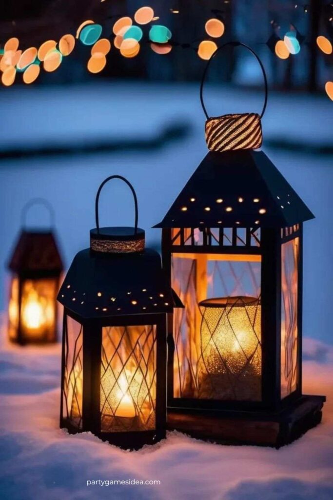 Lantern and String Light Decor