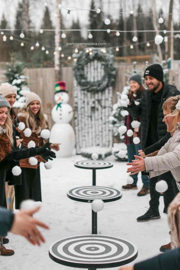 Snowball Toss in Winter