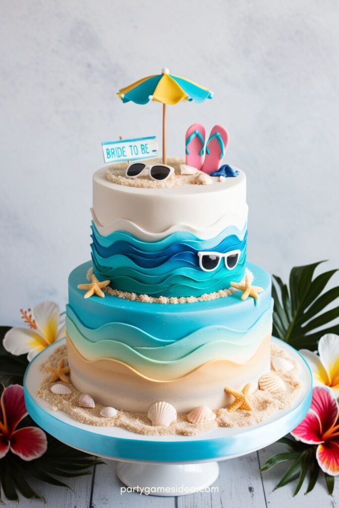 Beach-Themed Cake