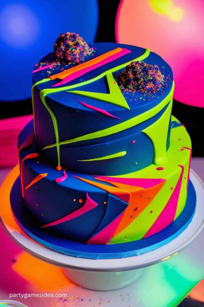 Blacklight Reactive Abstract Cake