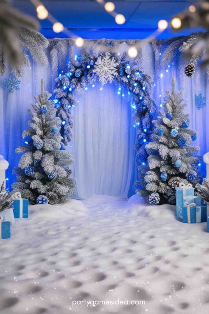 Blue Winter Wonderland Backdrop