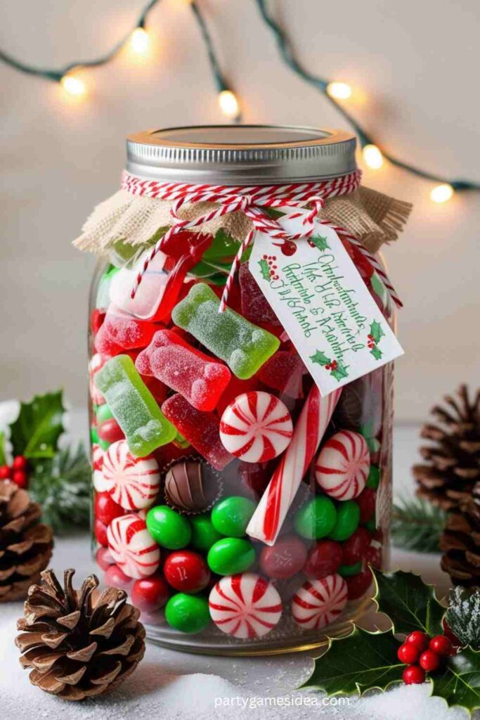 Candy-Filled Christmas Jars