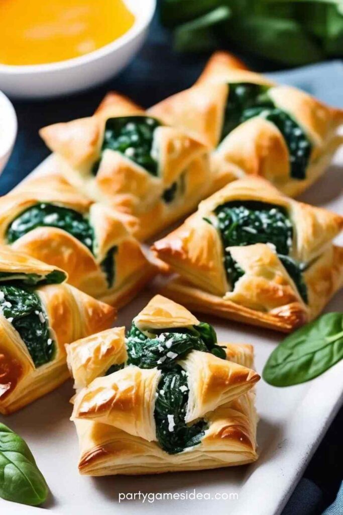 Cheese and Spinach Stuffed Puff Pastry