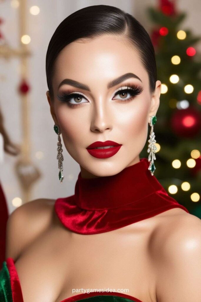 Classic Red Lip with Winged Liner