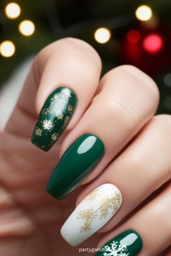 Classic Red and Green Christmas Nails