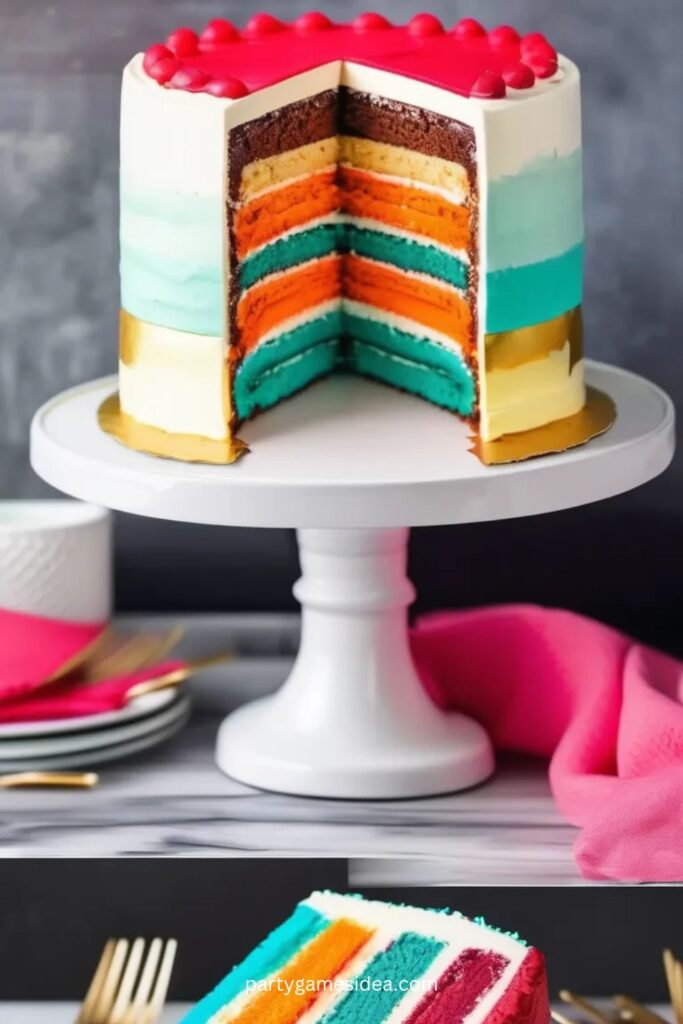 Color Reveal Layer Cake