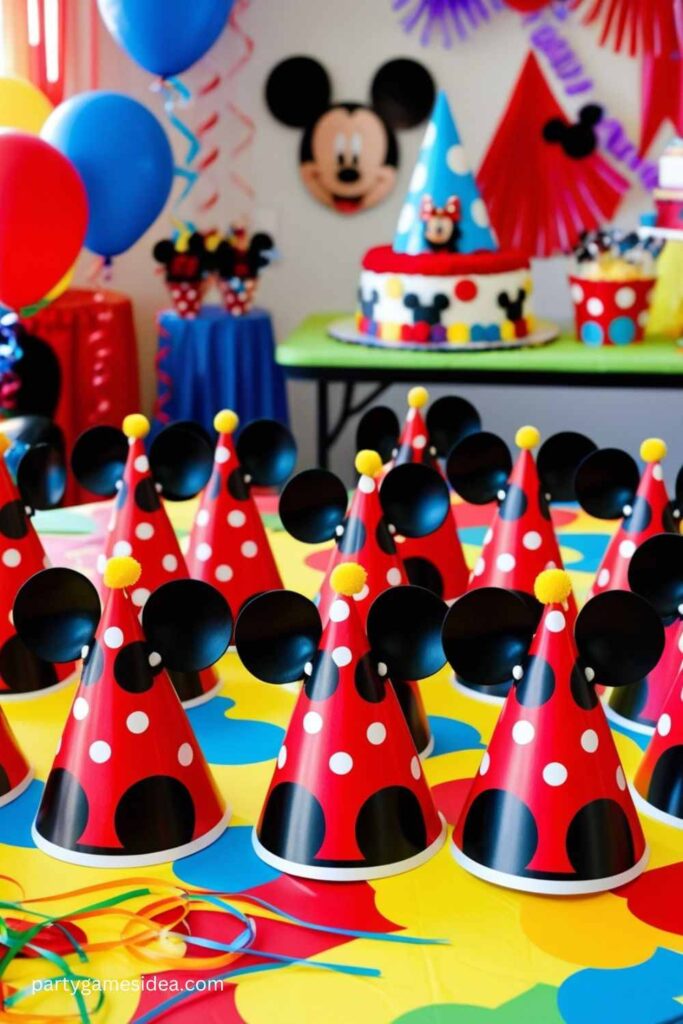 Cone-Shaped Mickey Party Hats