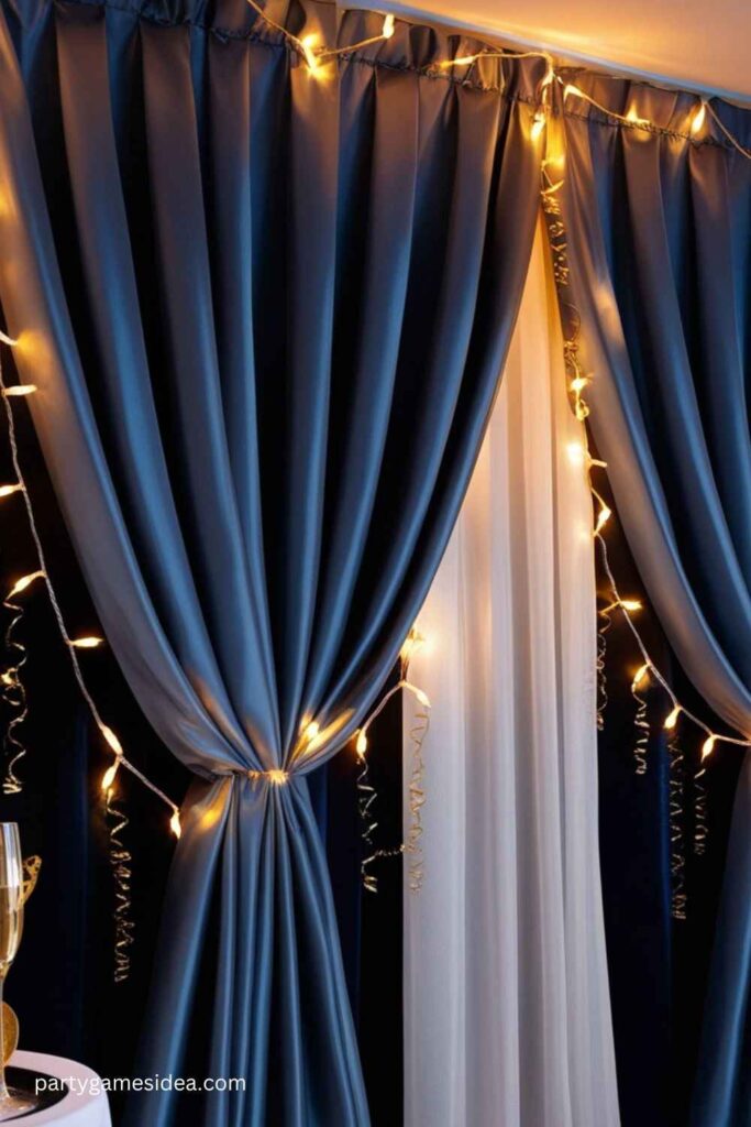 Curtain Drapes with String Lights