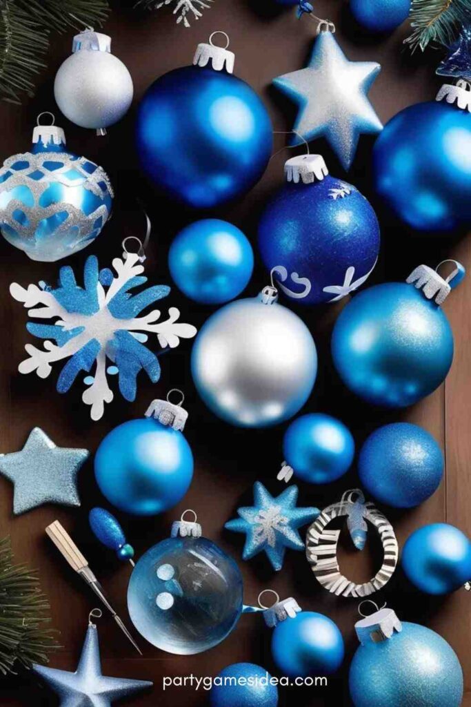 DIY Blue Christmas Ornaments