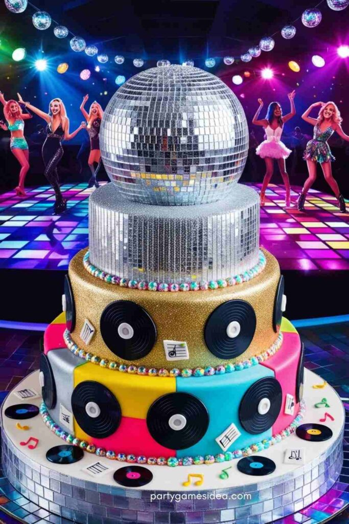 Edible Glitter Disco Ball Cake