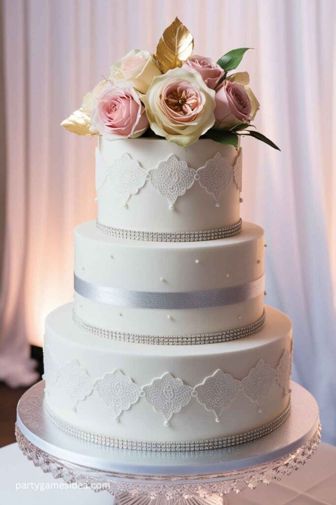 Elegant Tiered Wedding-Inspired Cake