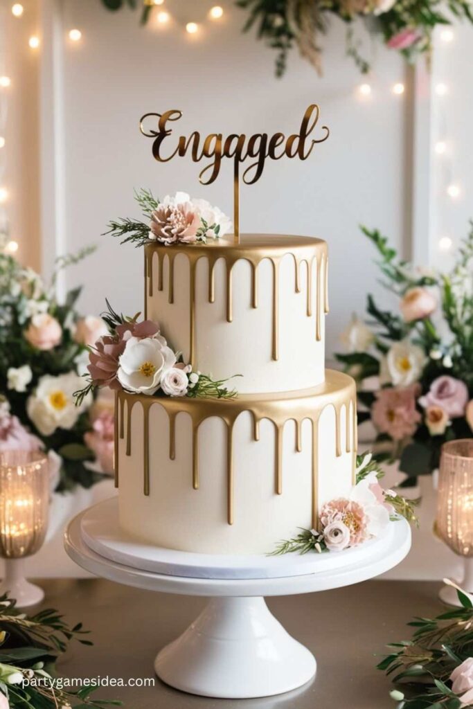 Engaged Drip Cake