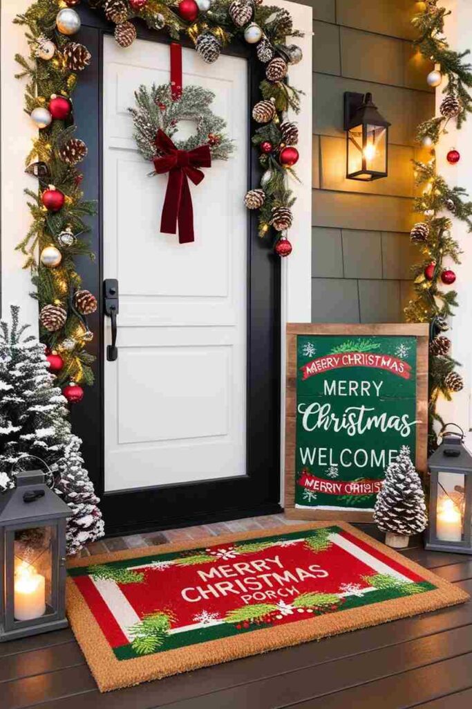 Festive Doormat and Welcome Sign