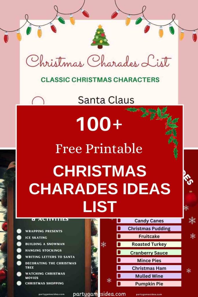 Free Printable Christmas Charades Ideas List