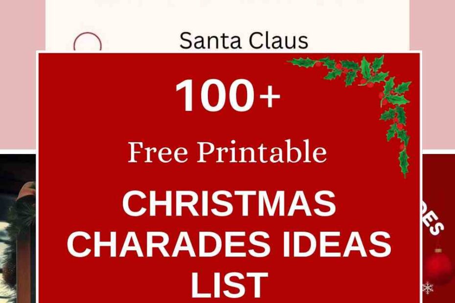 Free Printable Christmas Charades Ideas List