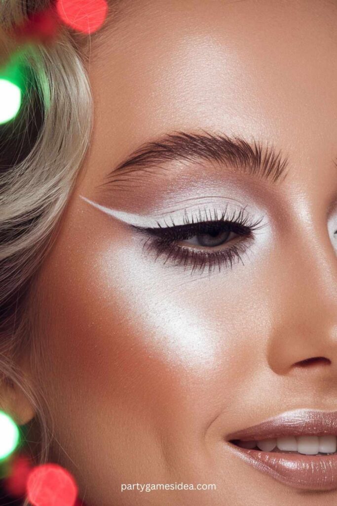 Frosted Lids with White Eyeliner