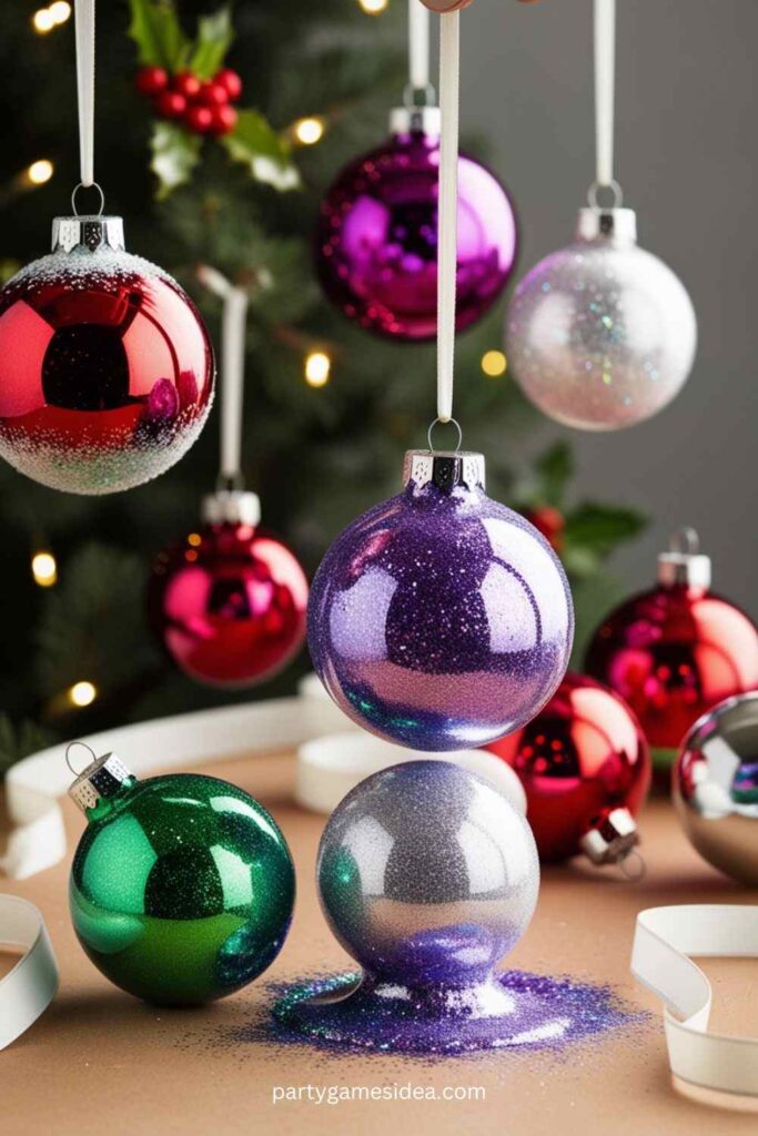 Glitter-Dipped Ornaments