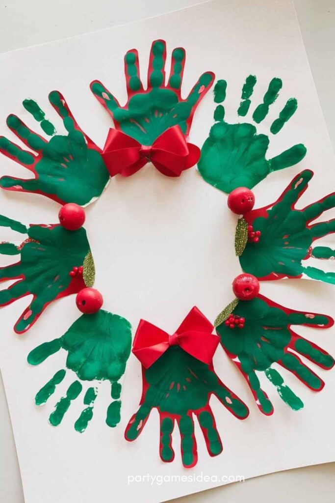 Handprint Christmas Wreath