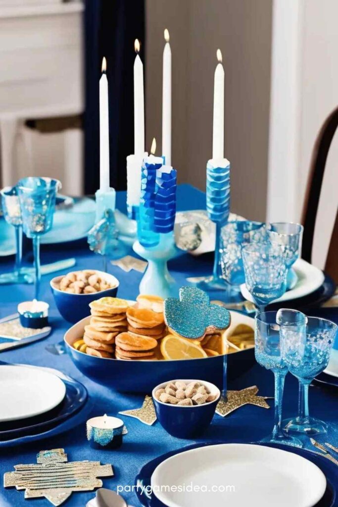 Hanukkah Themed Table Settings