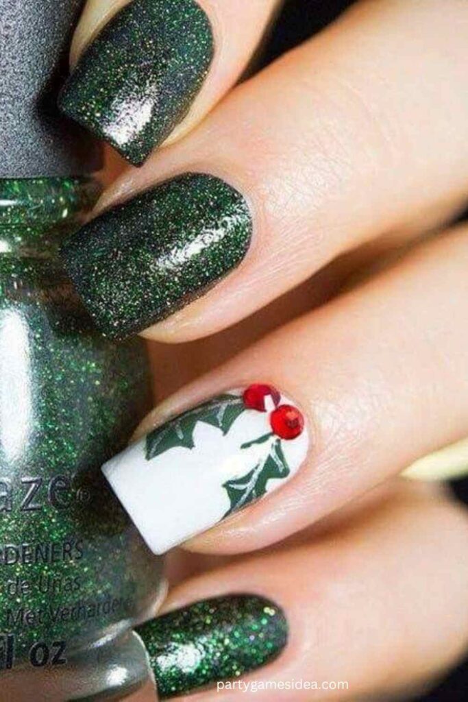 Holly and Berries Nails