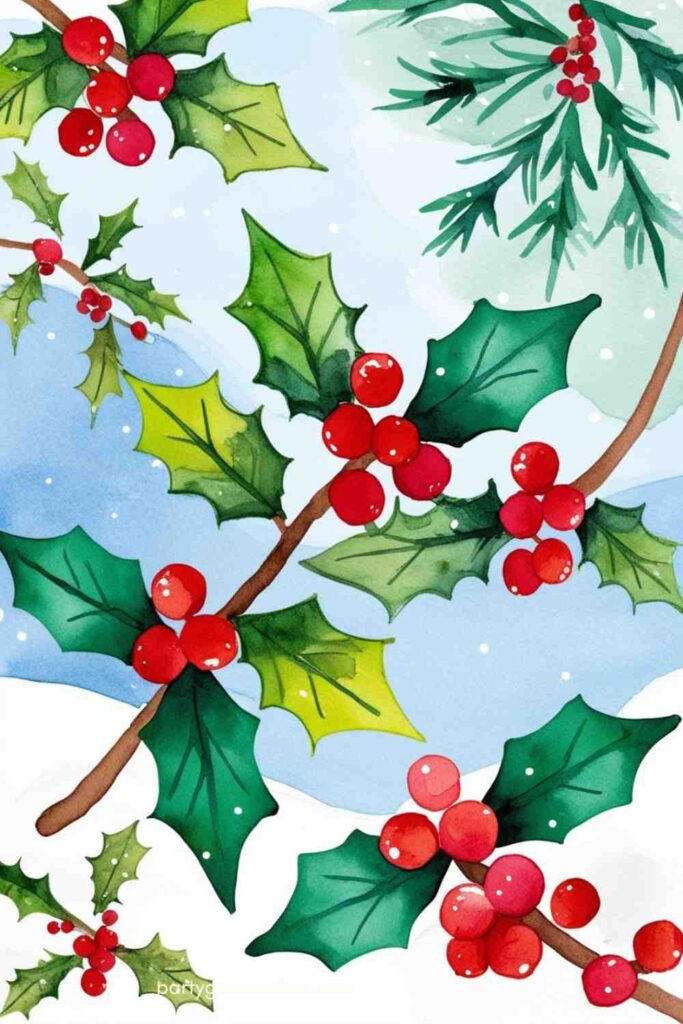 Holly and Mistletoe Motifs