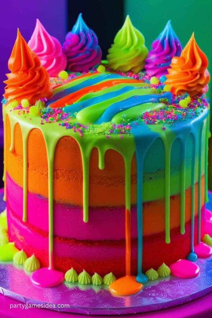 Neon Drip Cake