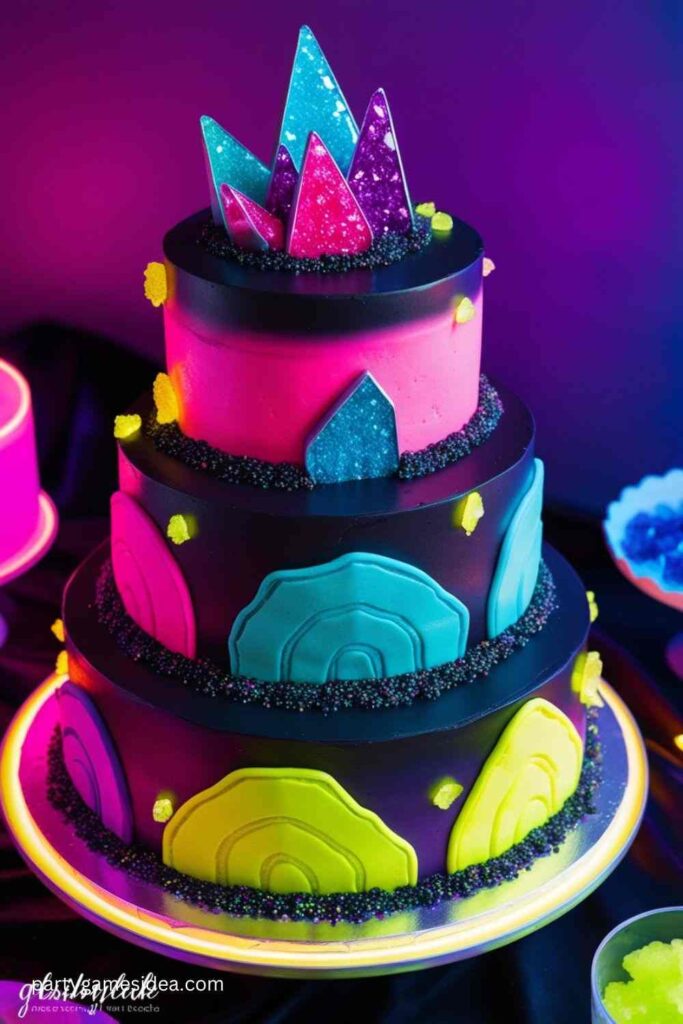 Neon Geode Cake