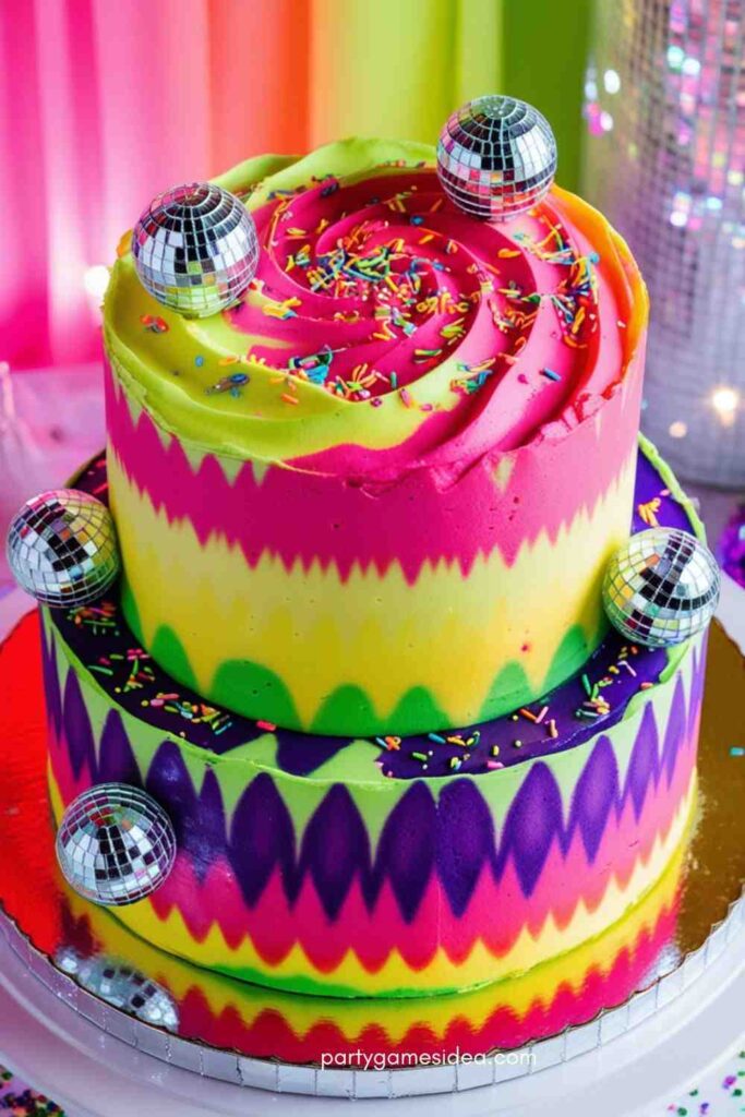 Neon Tie-Dye Cake