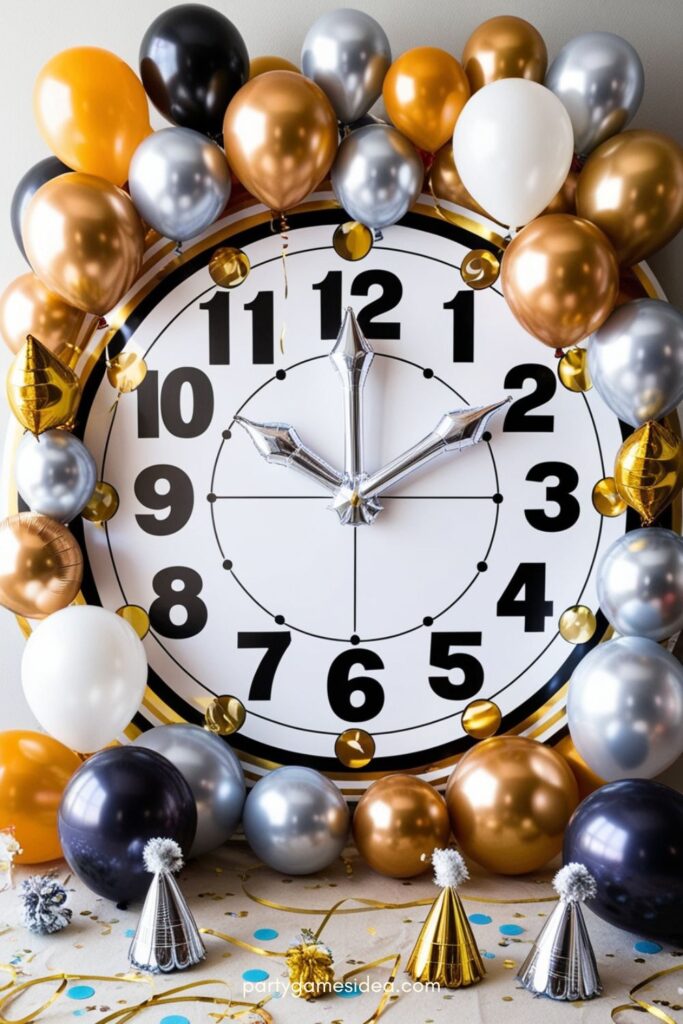 New Year Countdown Balloon Clock