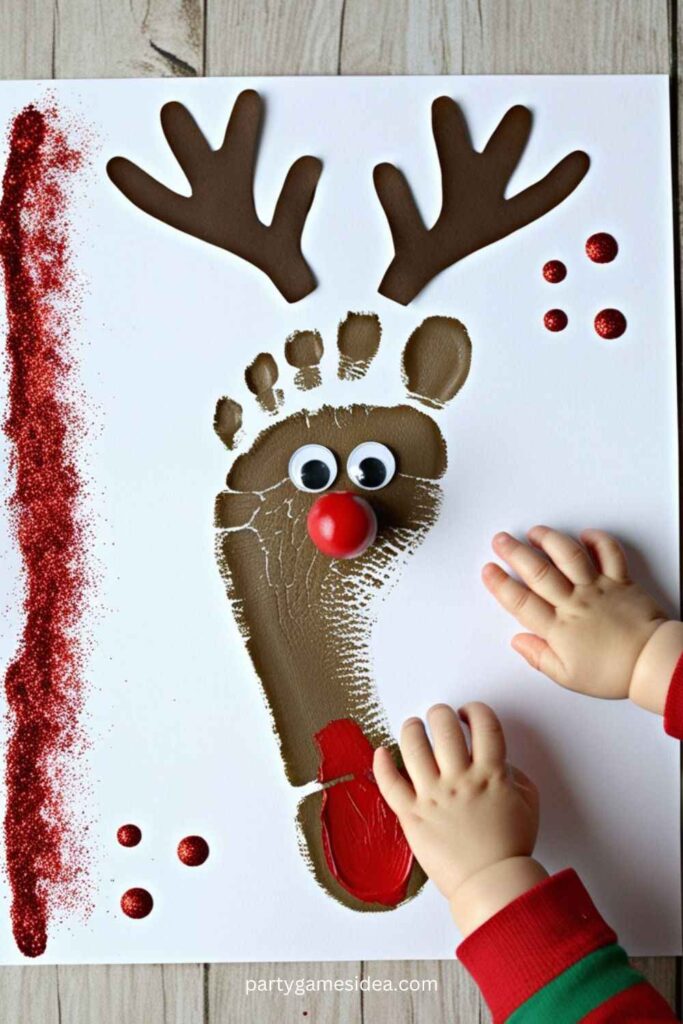 Reindeer Footprint Art