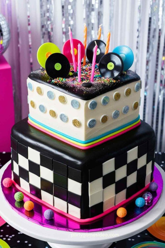 Retro Checkerboard Cake