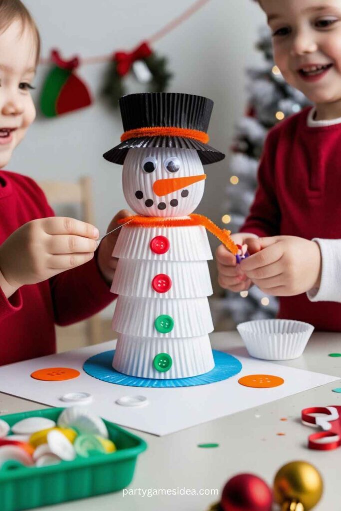 Snowman Cupcake Liner Craft