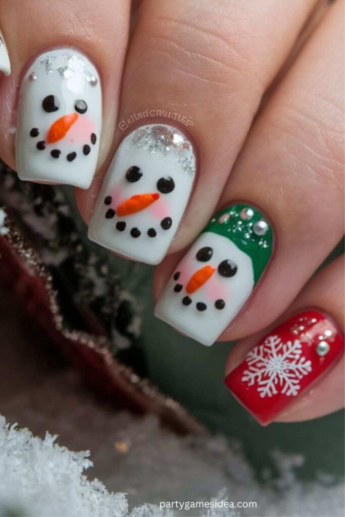 Snowman Nails