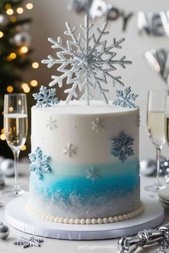 Sparkling Snowflake Cake