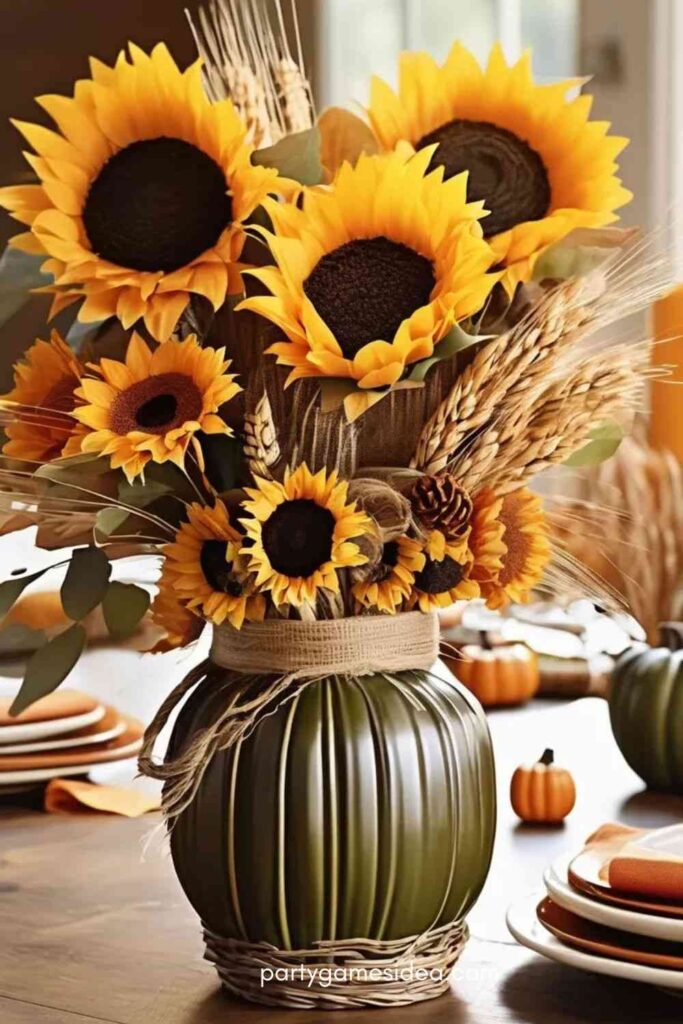 Sunflower and Wheat Bouquet