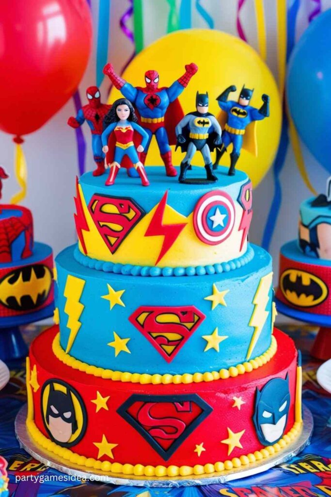 Superhero-Themed Cake