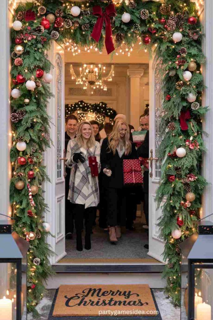 Traditional Christmas Garland Entrance