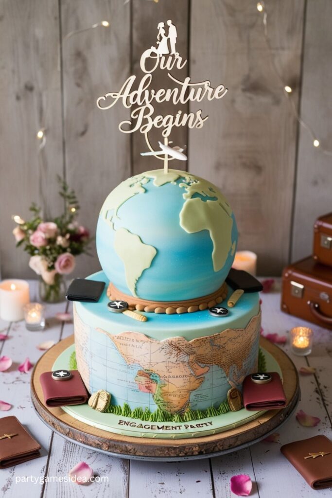 Travel-Themed Cake