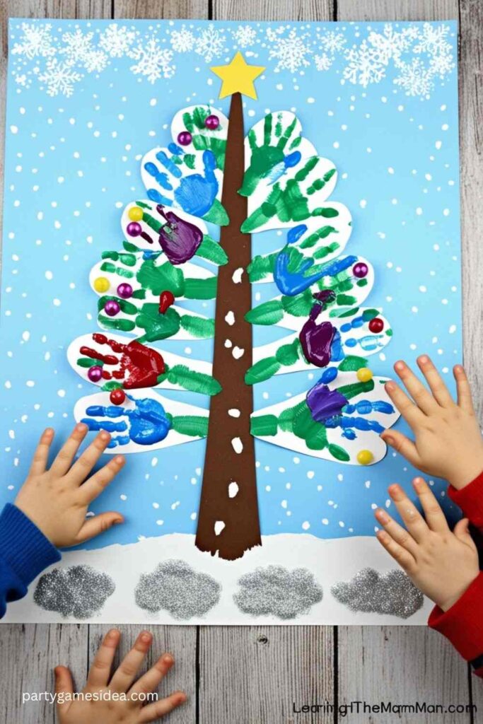 Winter Handprint Tree